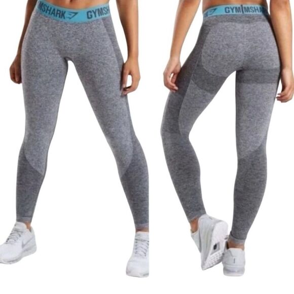 Gymshark flex Leggings grey teal size small - Picture 1 of 10